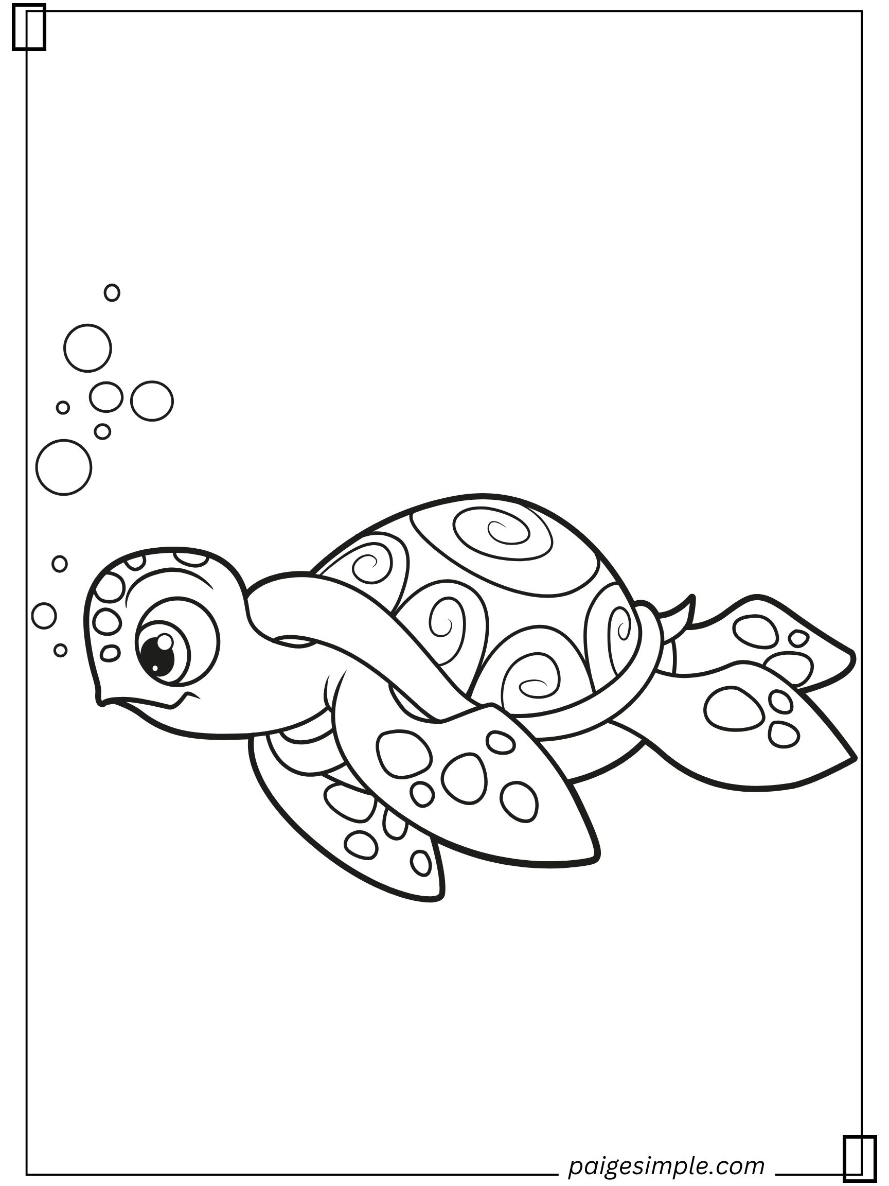 Turtle Coloring Page 9