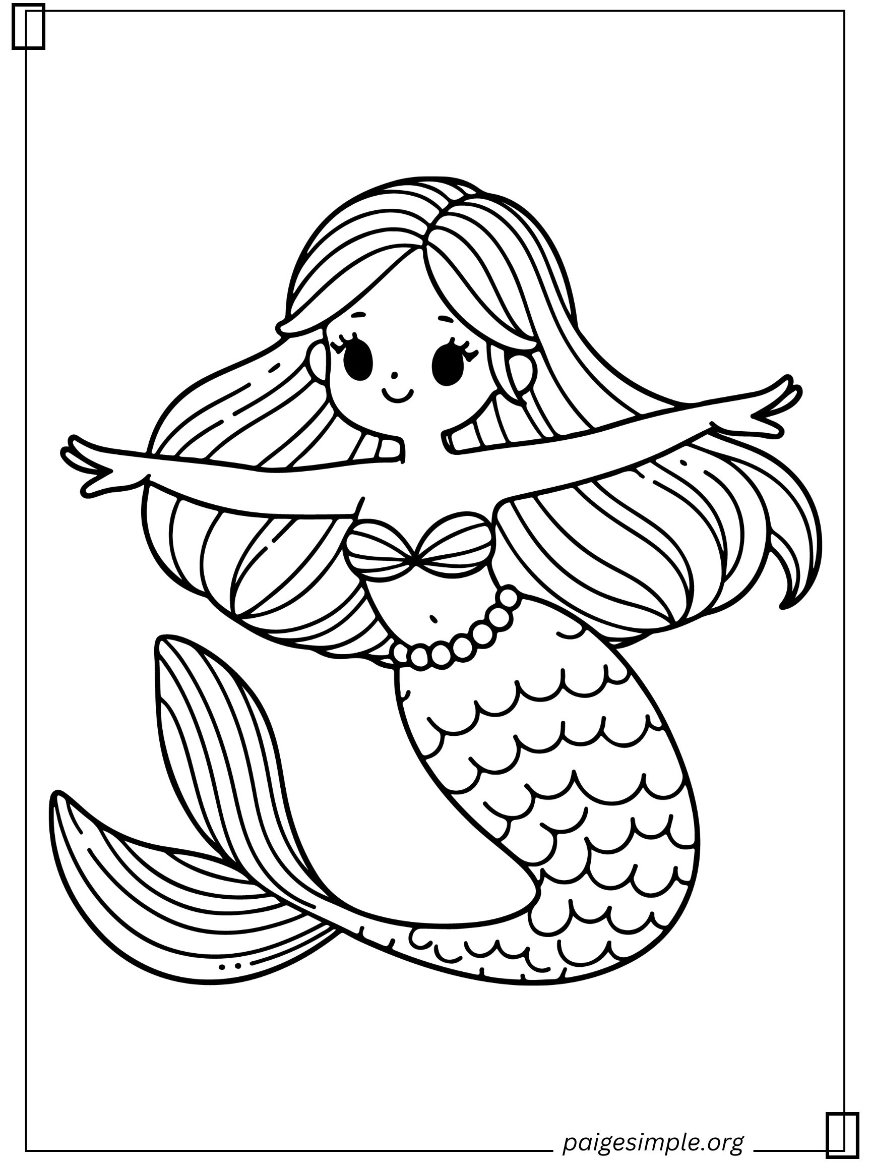 Mermaid Coloring Page 1