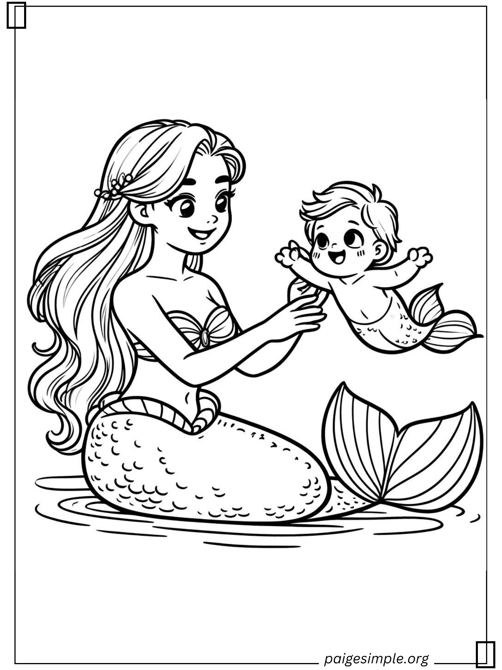 Mermaid Coloring Page 12