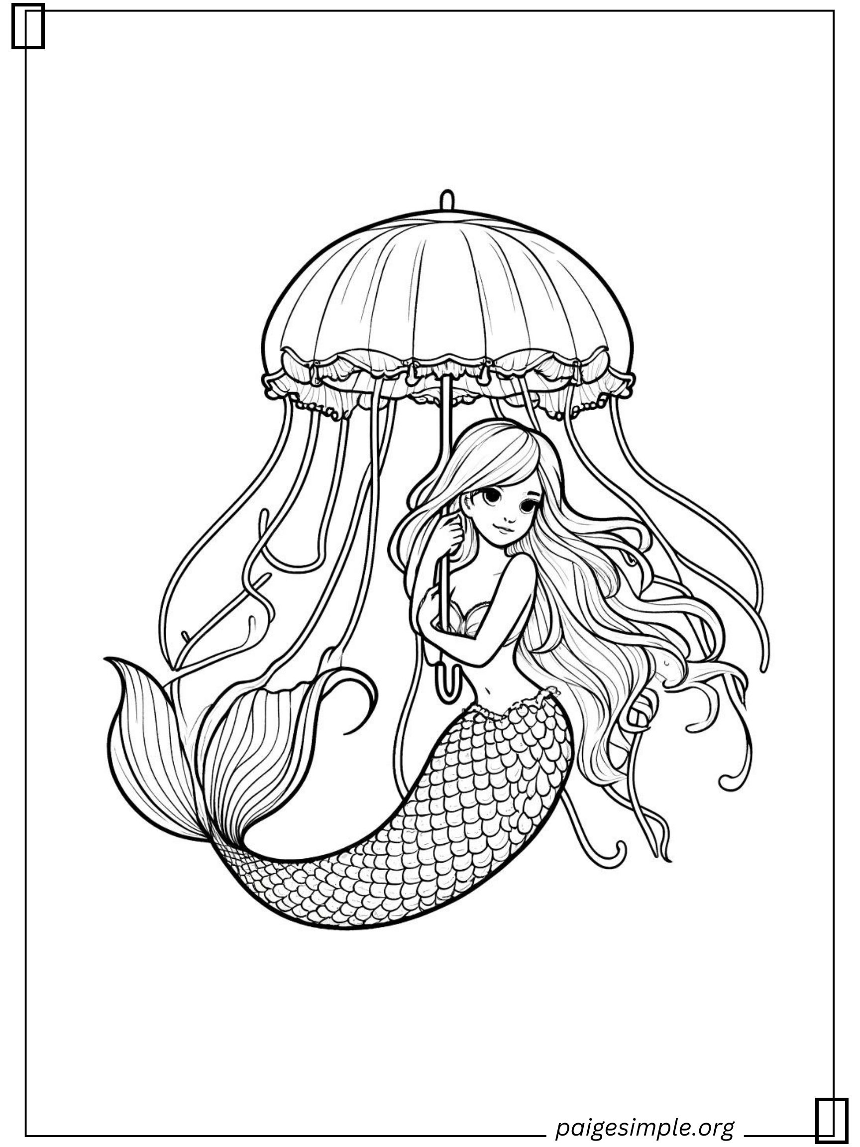 Mermaid Coloring Page 14