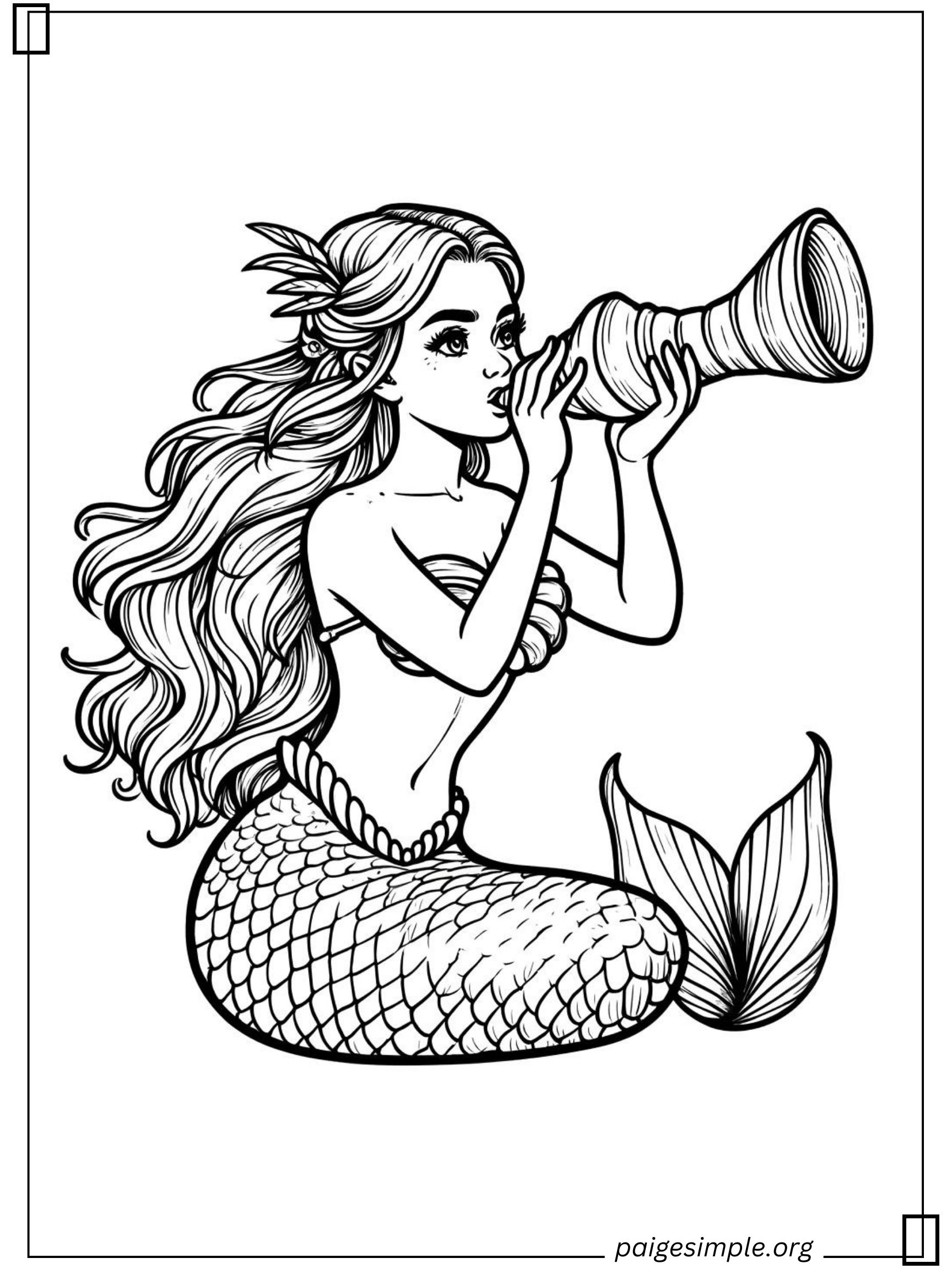 Mermaid Coloring Page 15