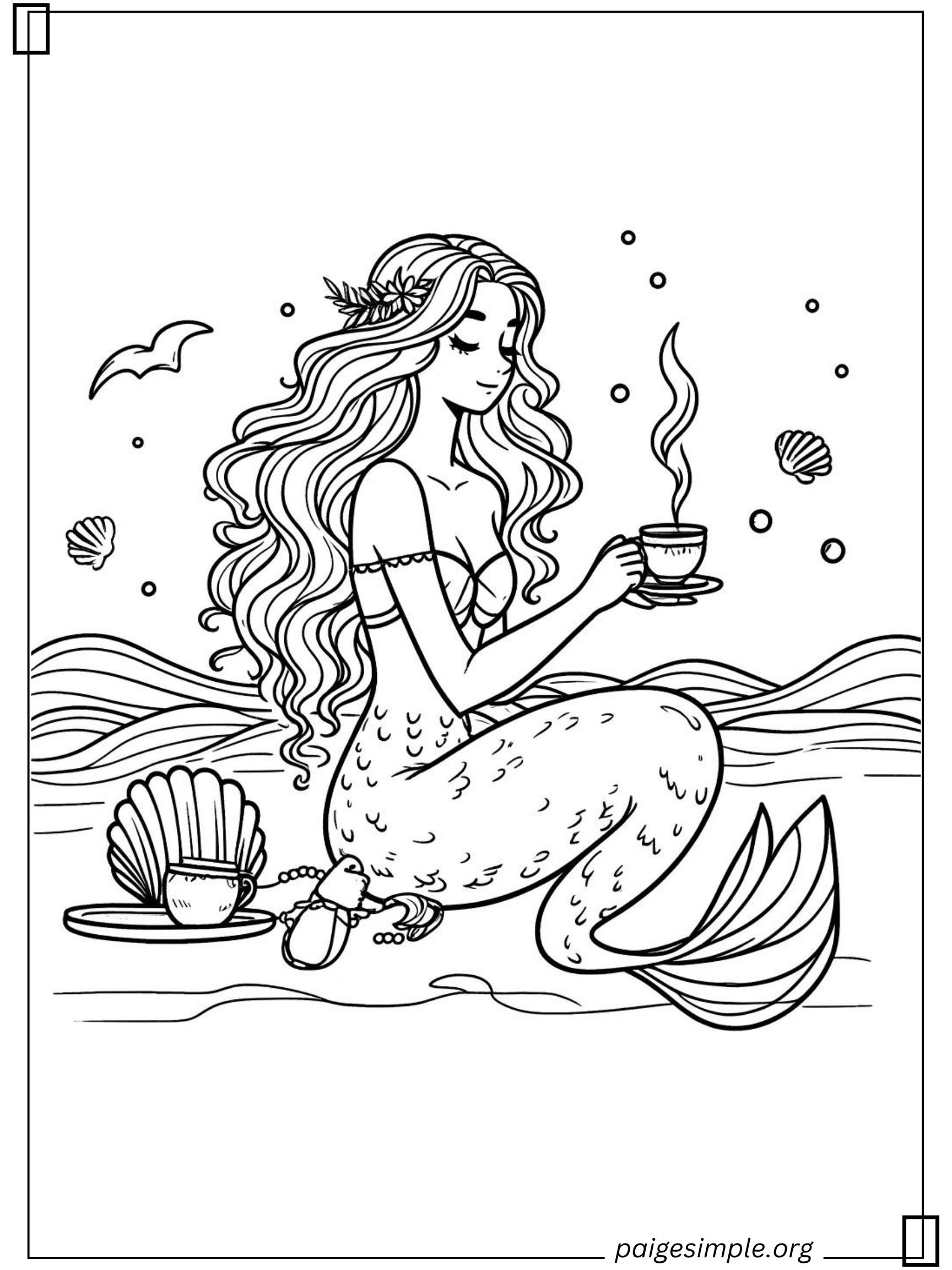 Mermaid Coloring Page 16