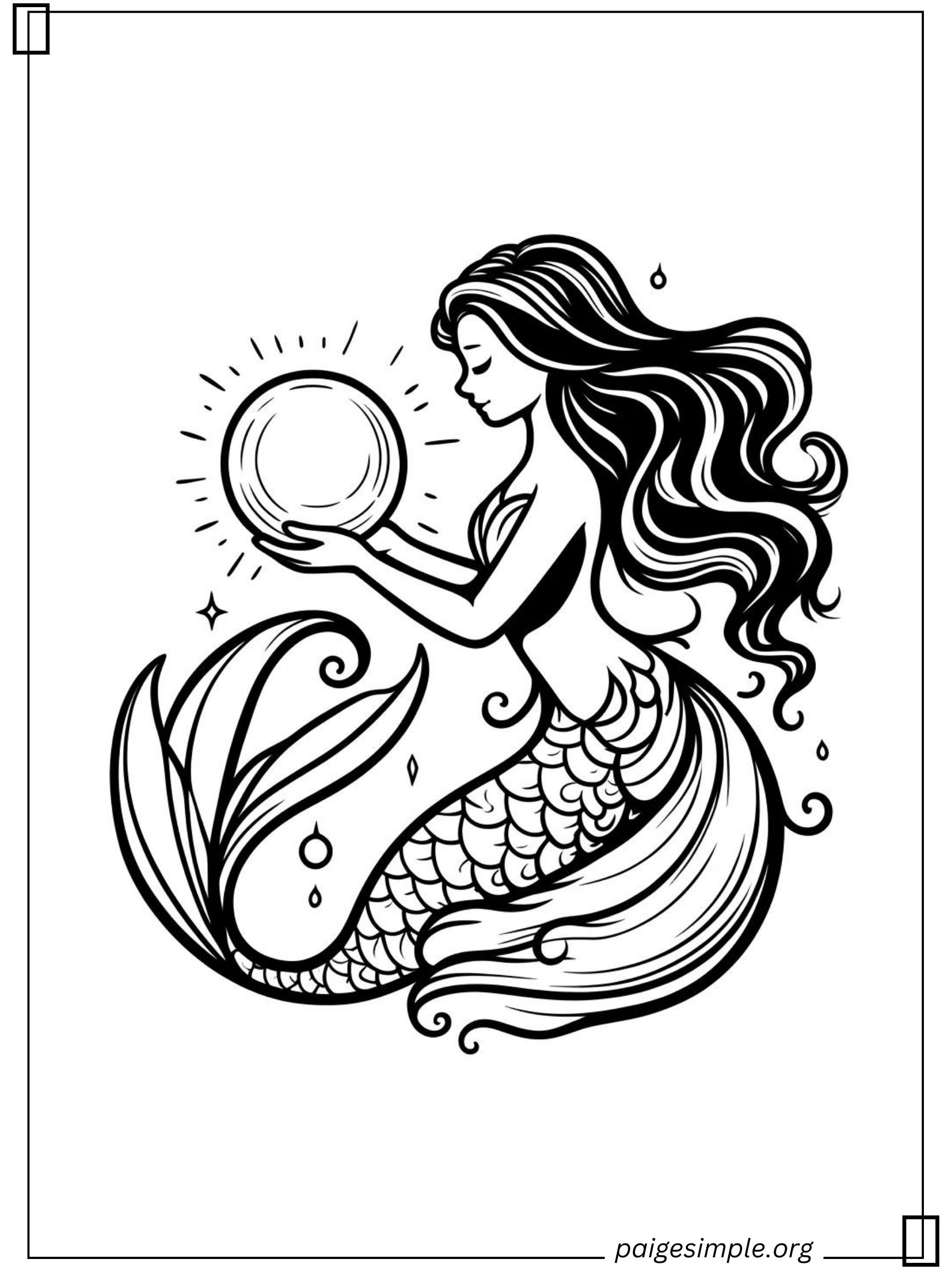 Mermaid Coloring Page 18