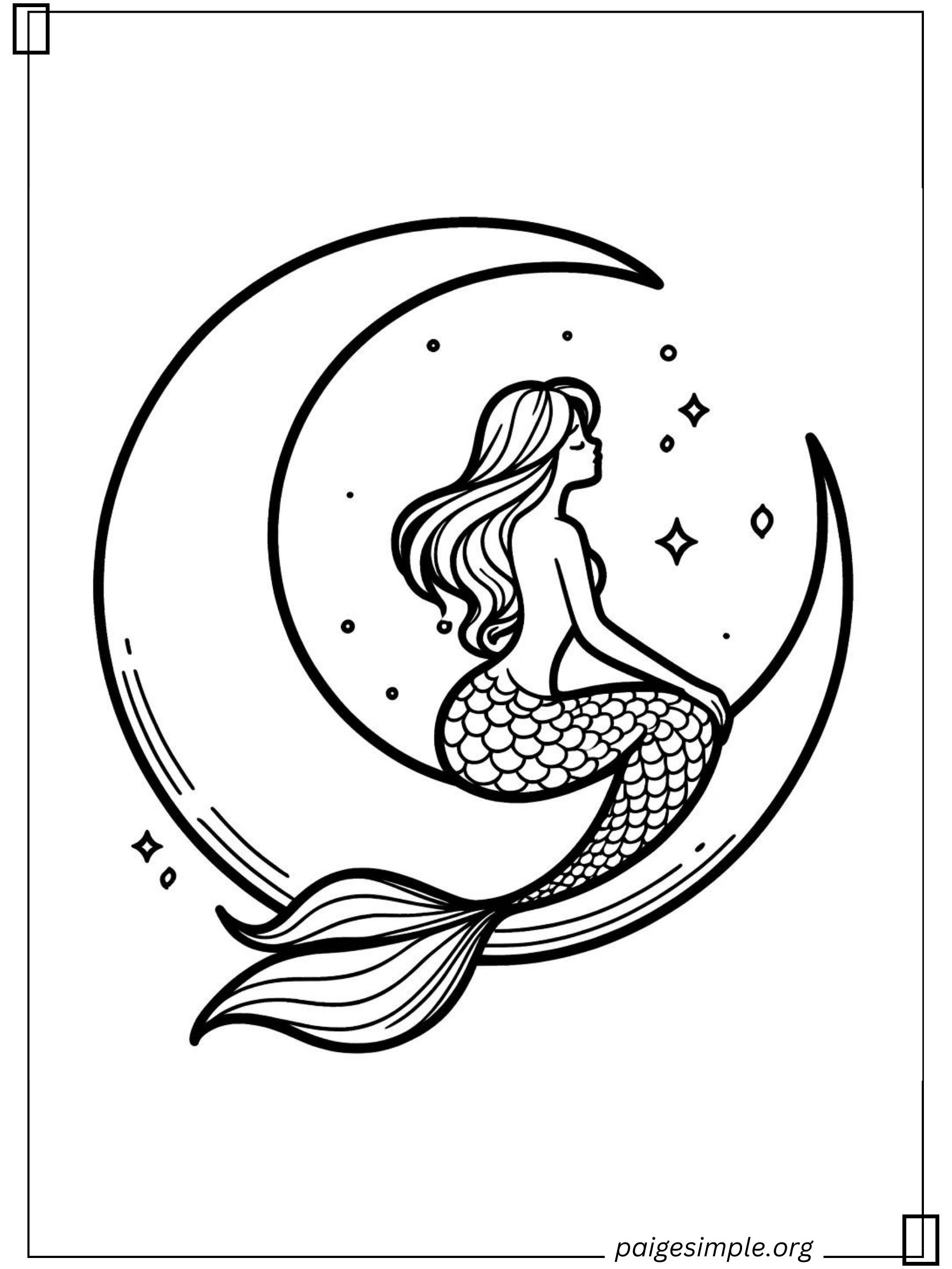 Mermaid Coloring Page 19