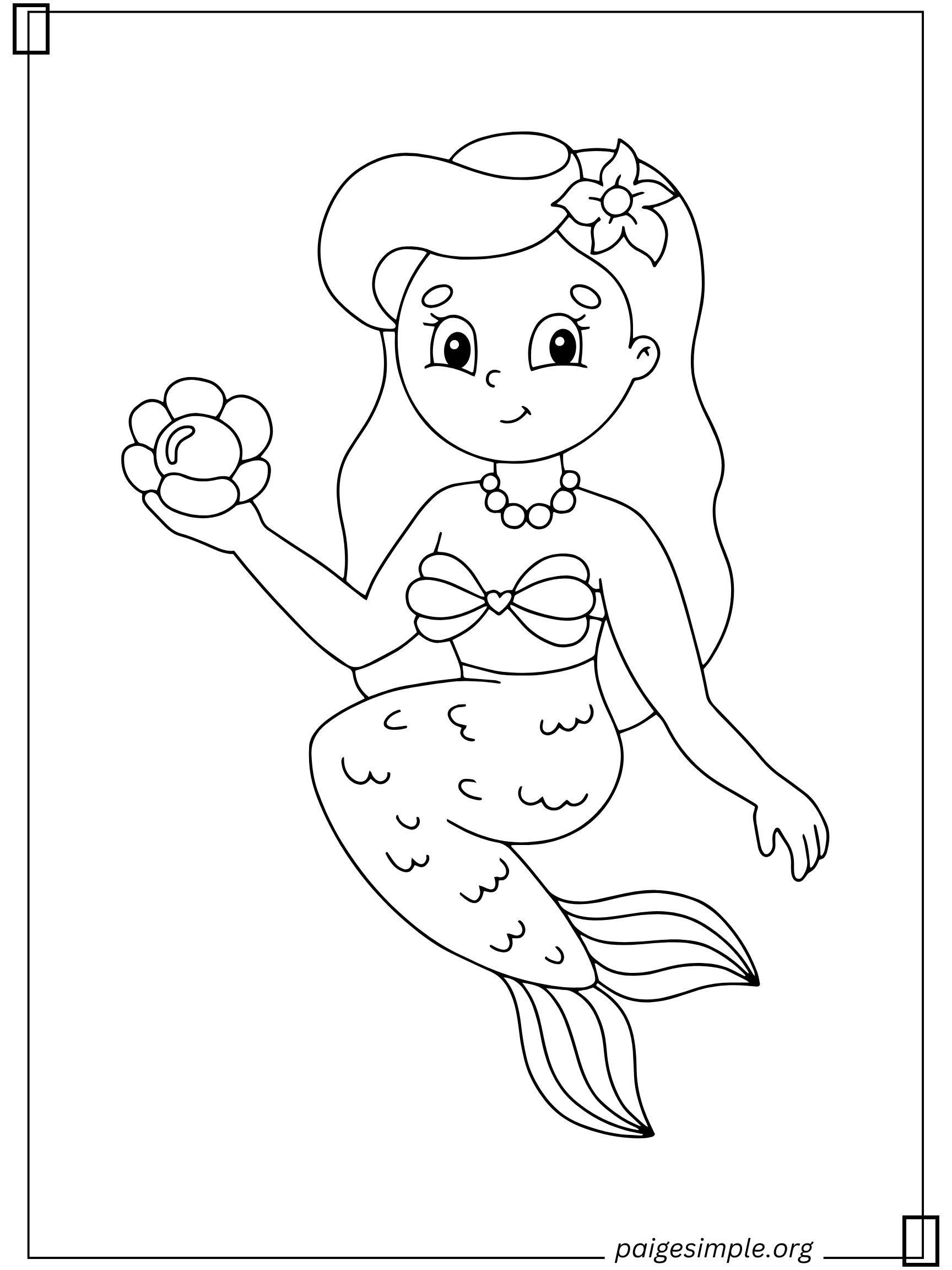 Mermaid Coloring Page 2