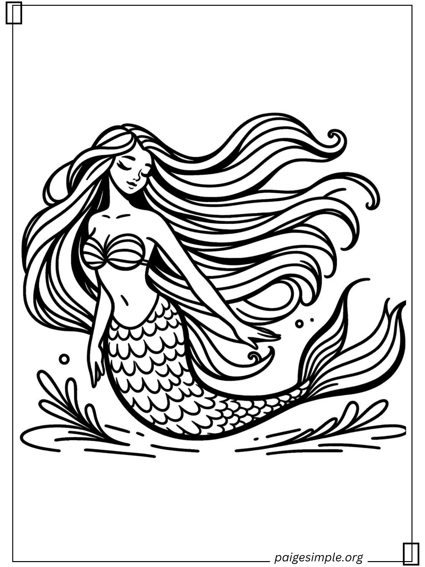 Mermaid Coloring Page 24