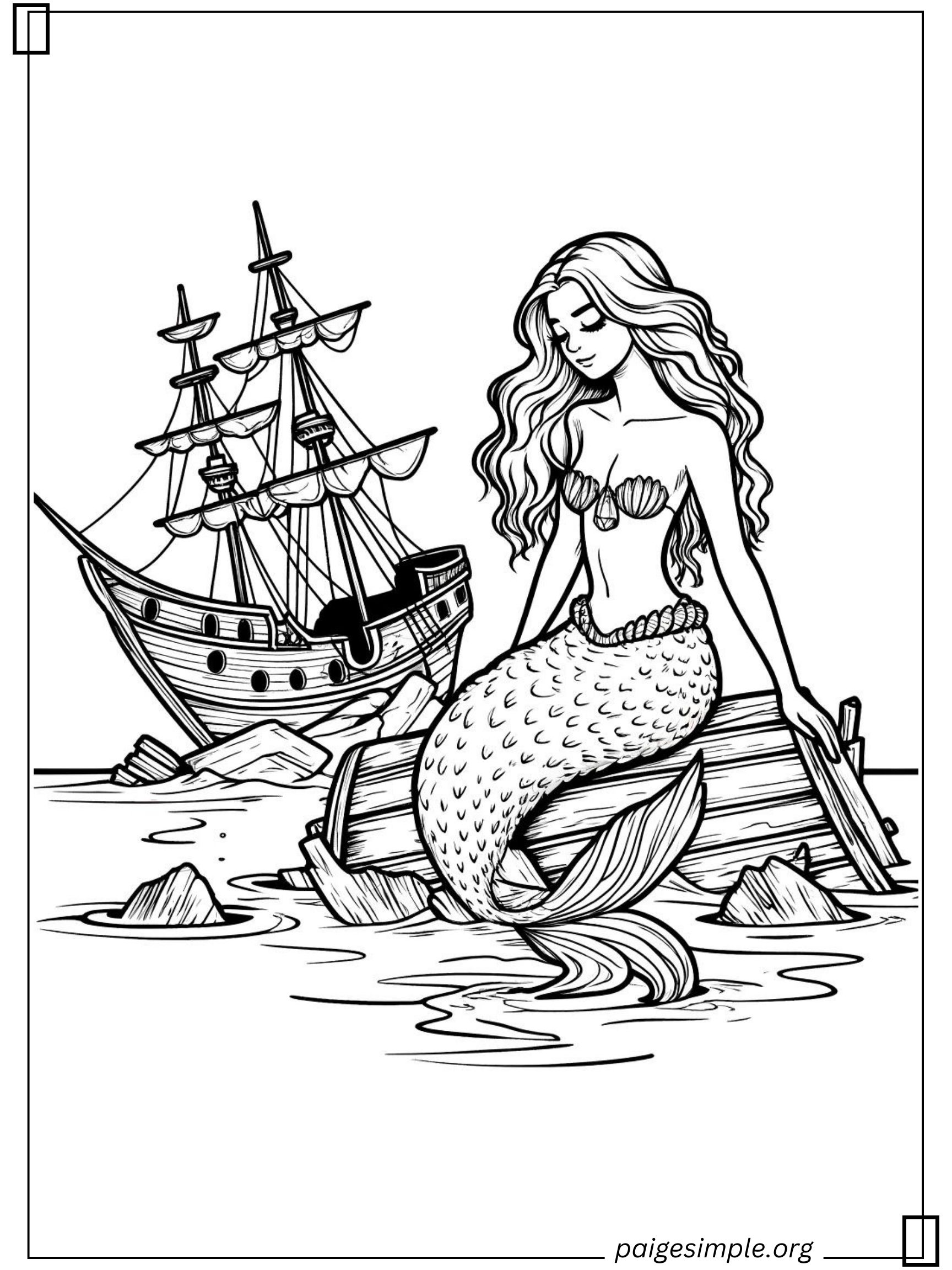 Mermaid Coloring Page 26