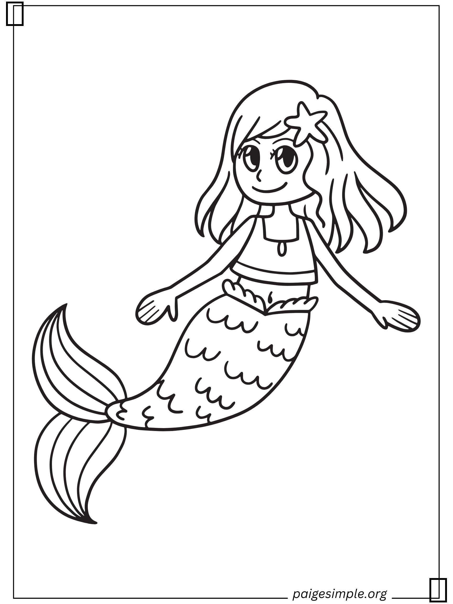 Mermaid Coloring Page 3