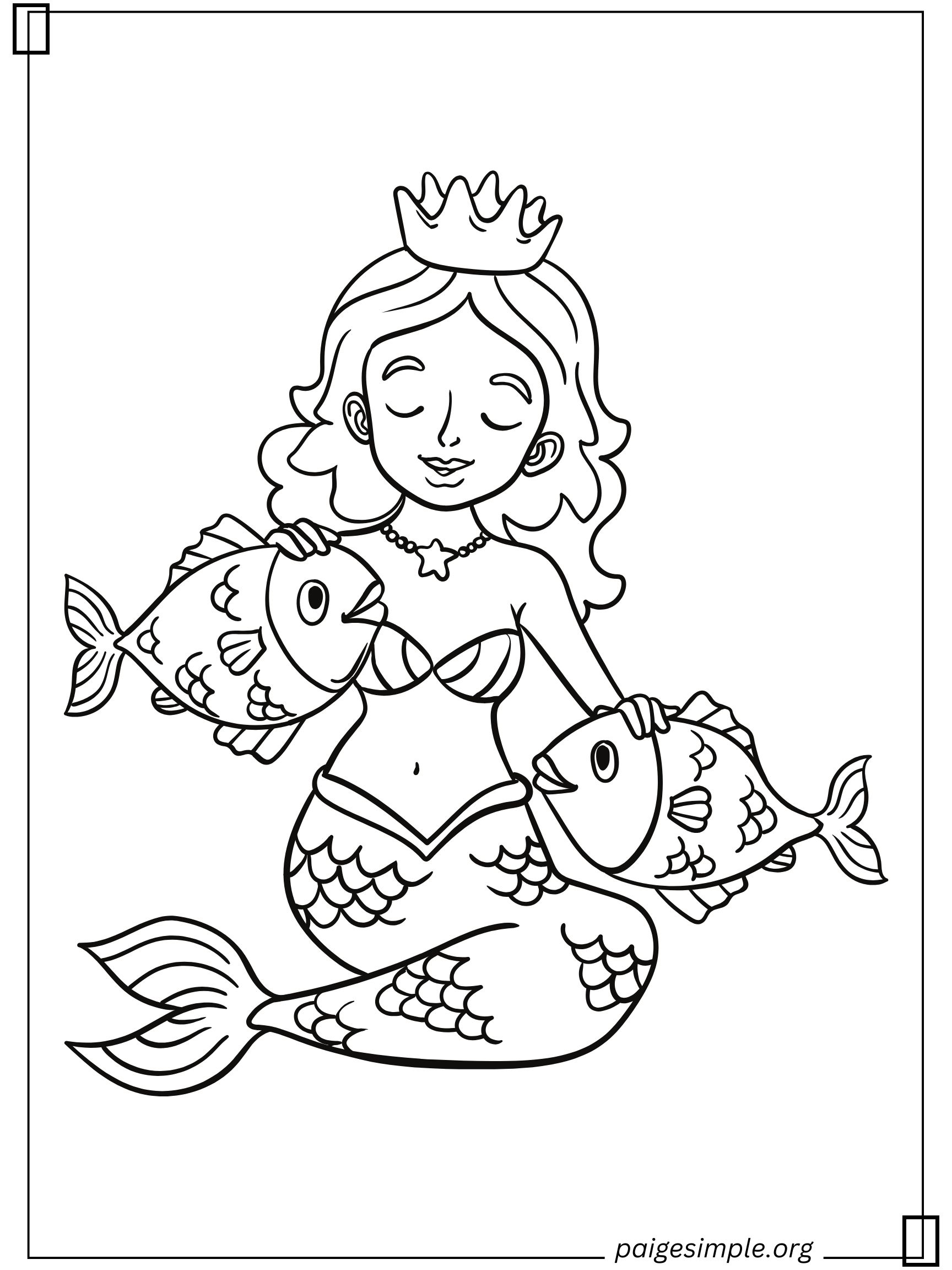 Mermaid Coloring Page 4