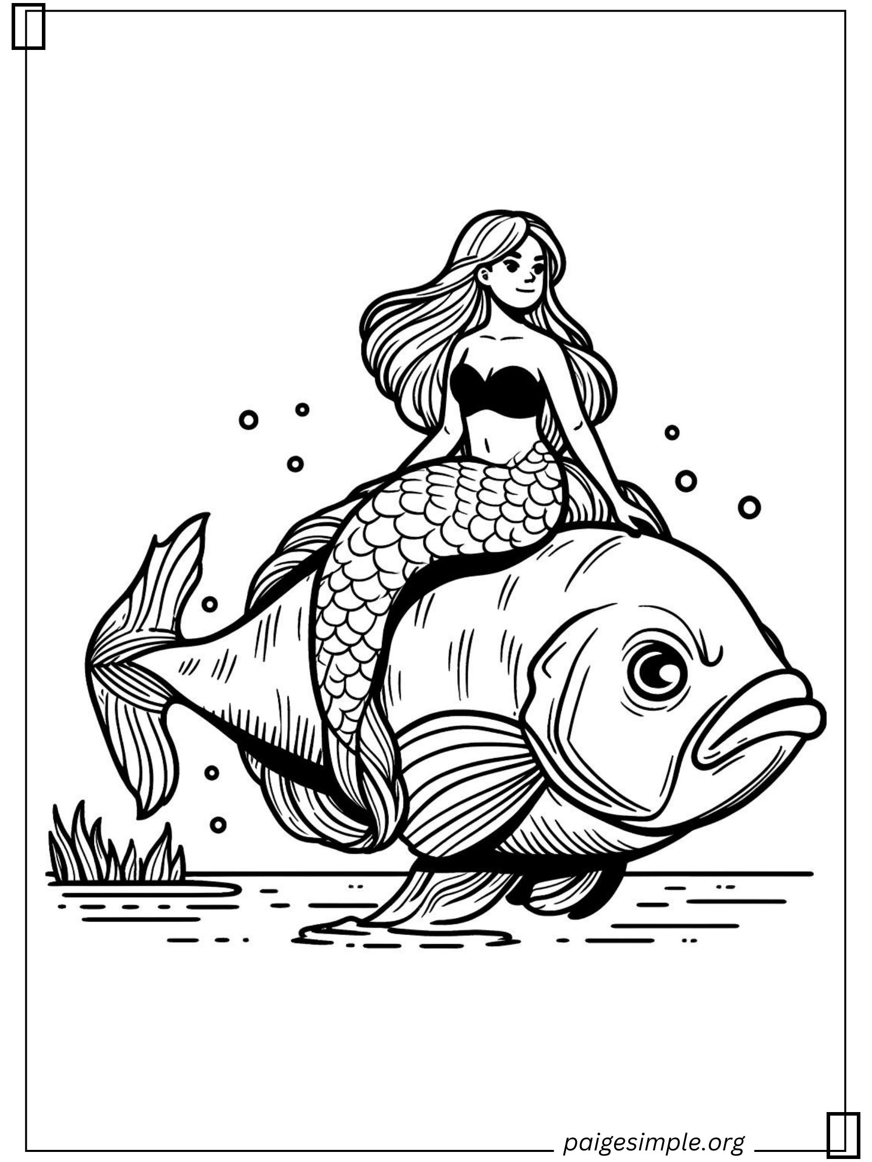 Mermaid Coloring Page 45