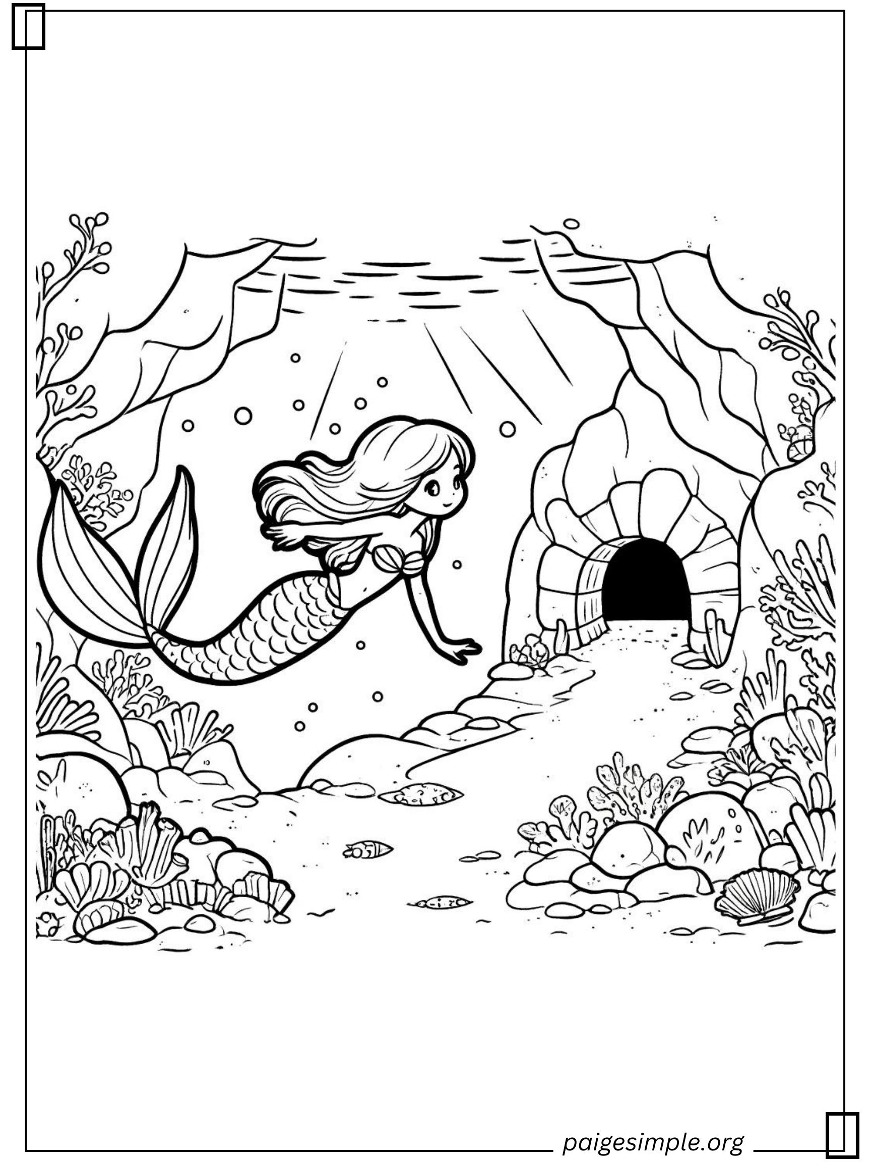 Mermaid Coloring Page 48