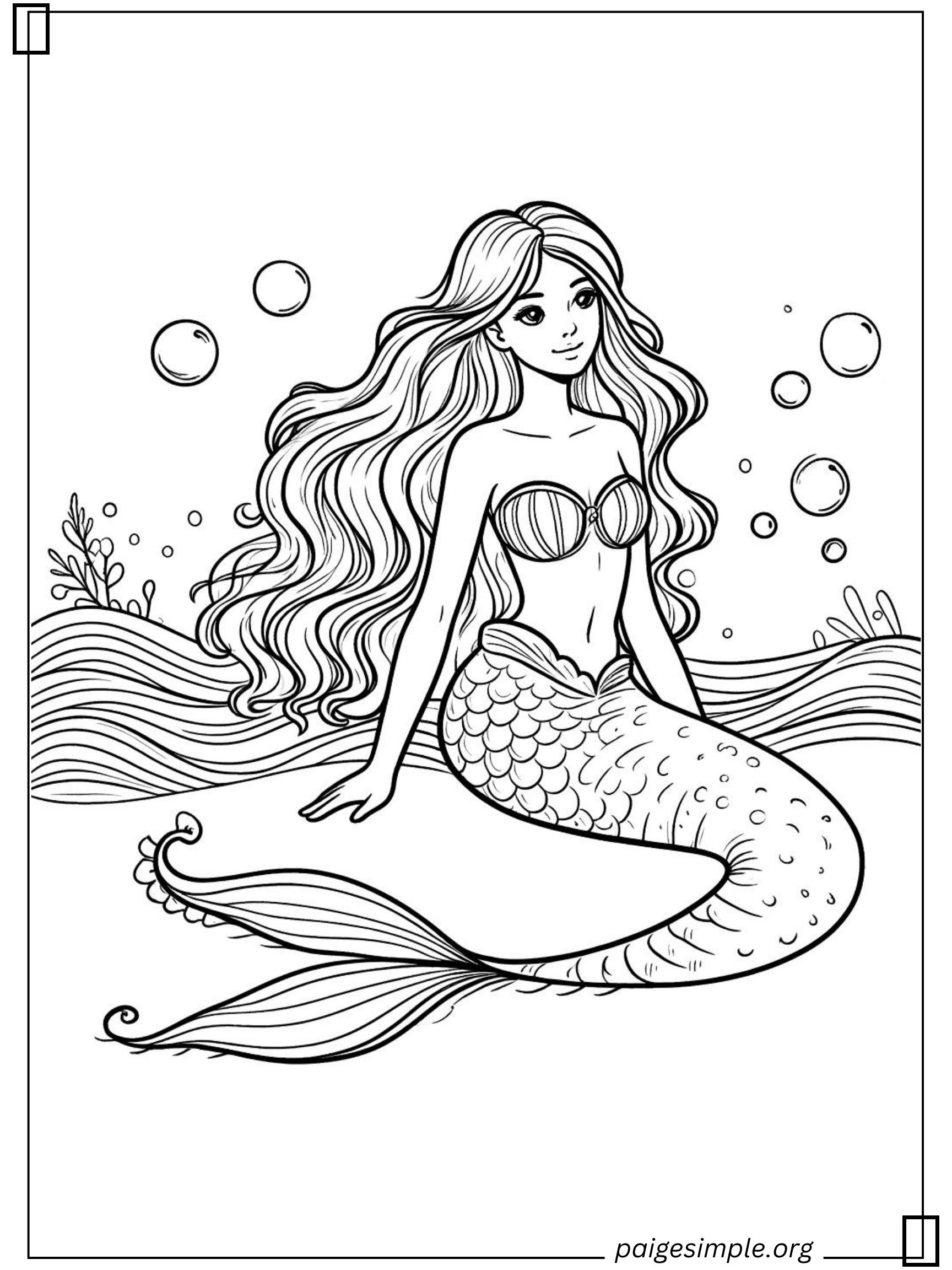 Mermaid Coloring Page 7