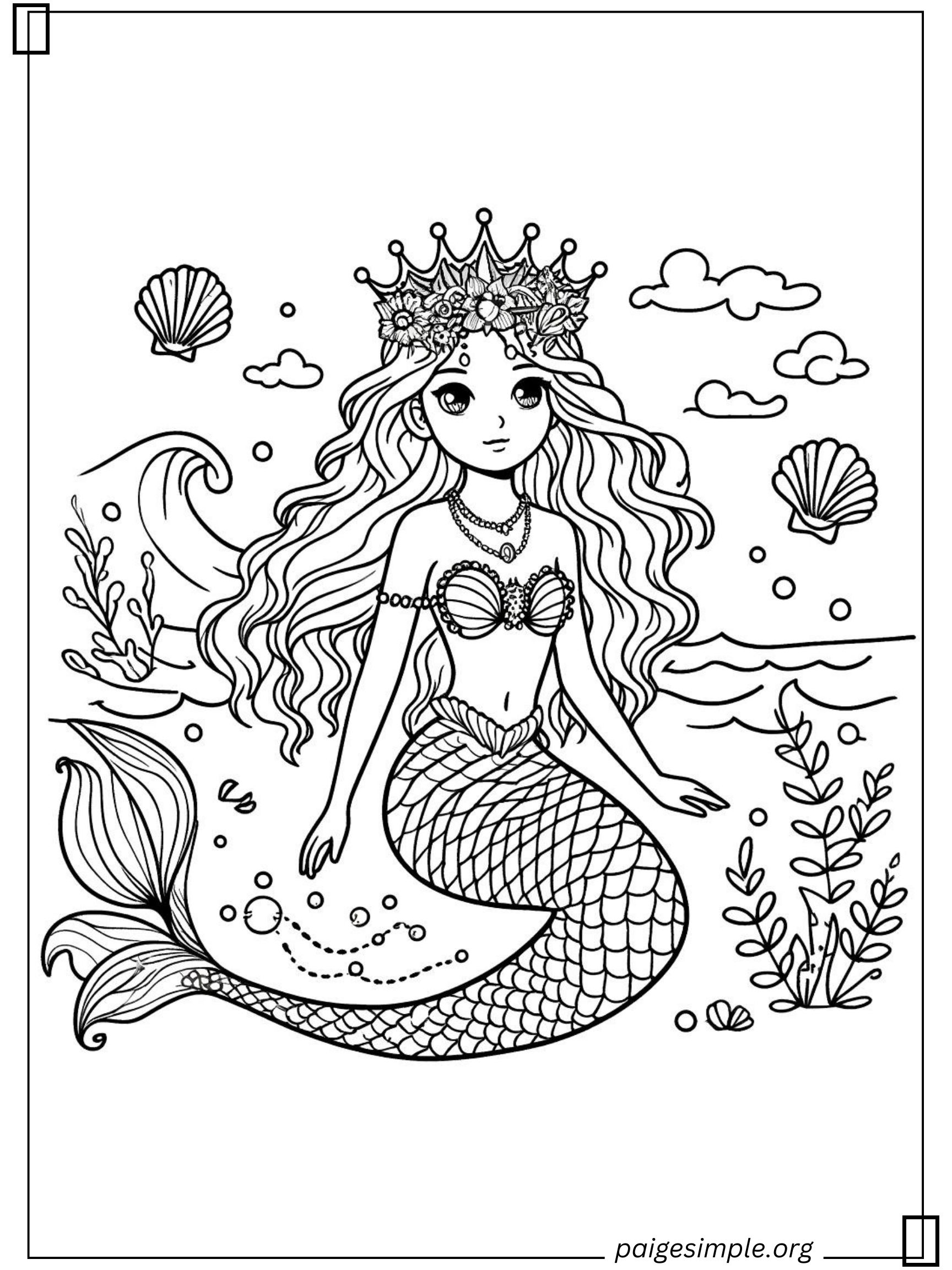 Mermaid Coloring Page 8