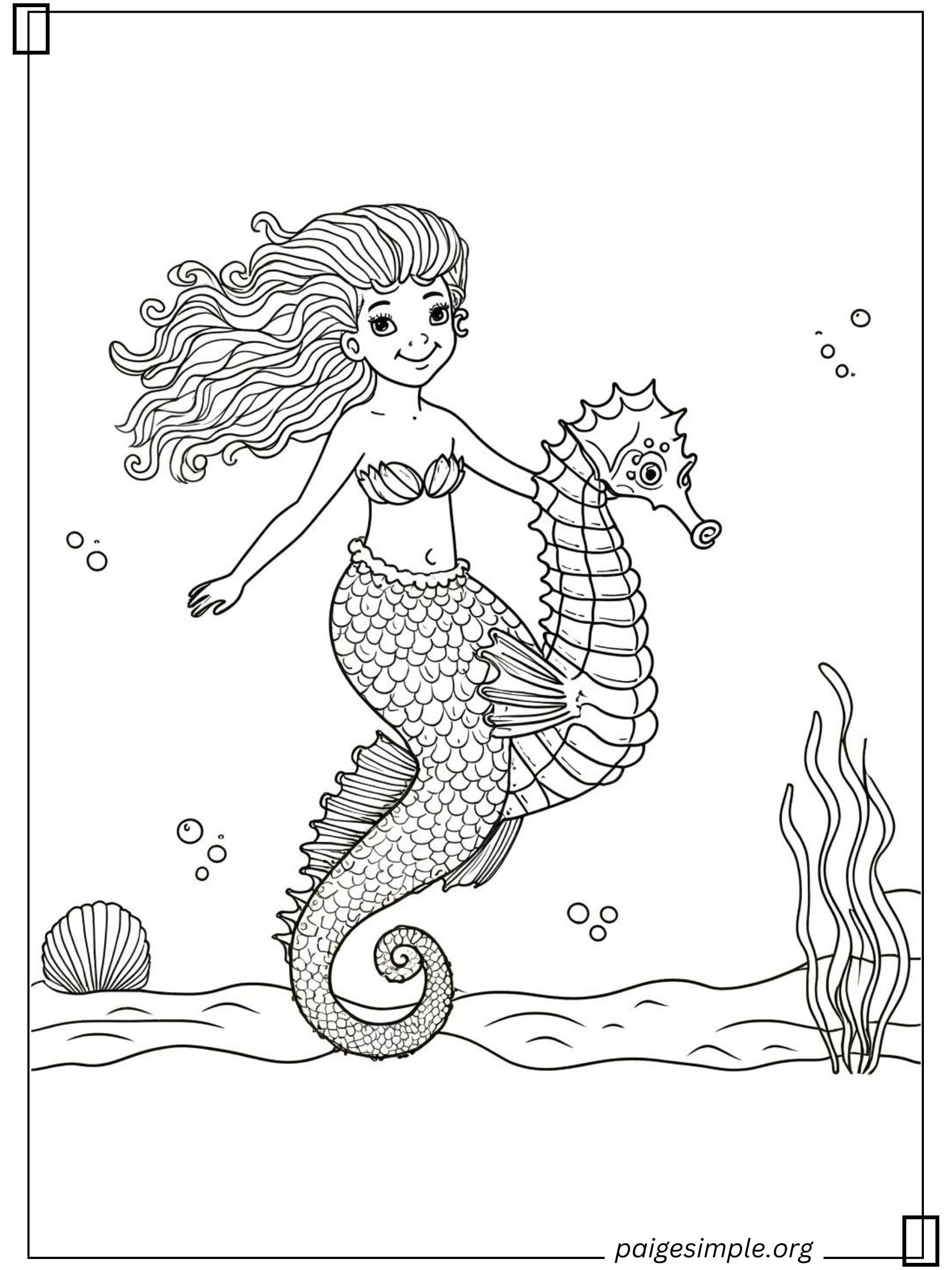 Mermaid Coloring Page 9