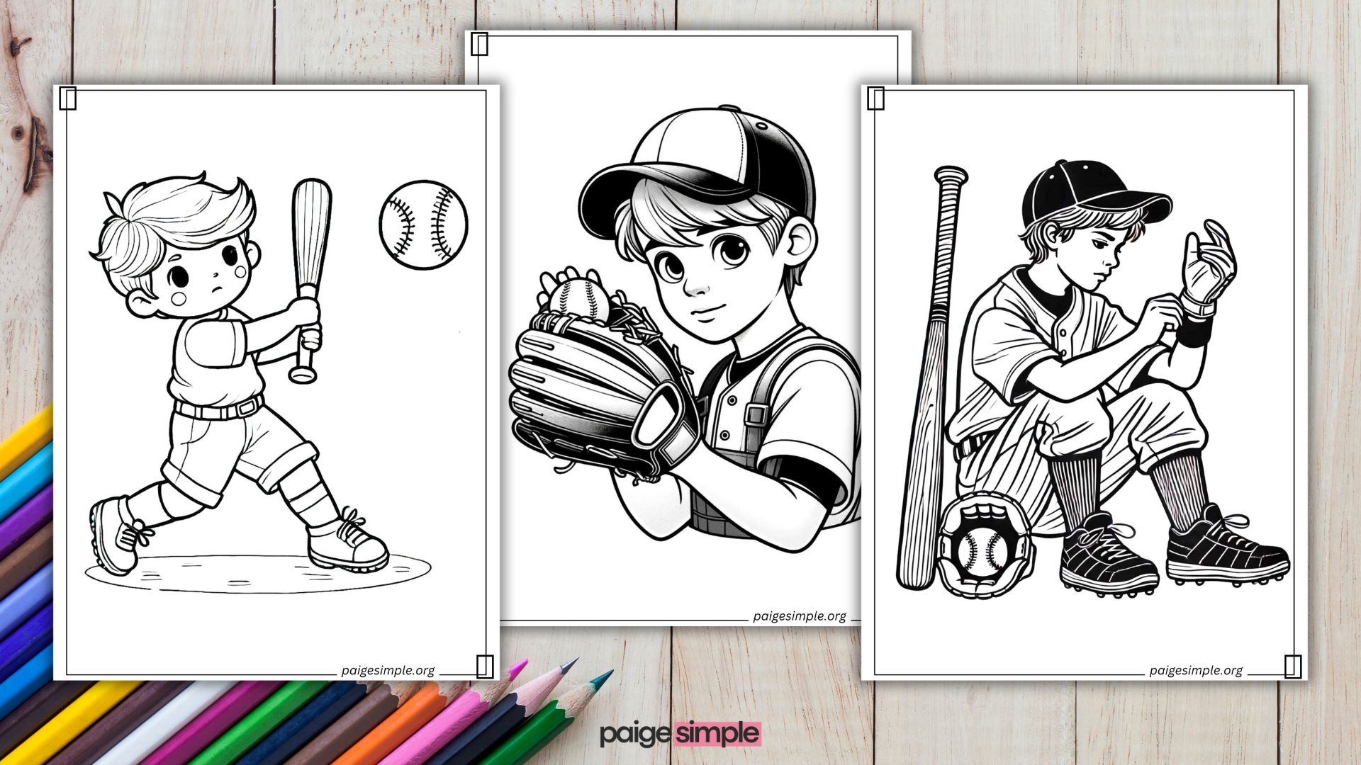 paigesimple Baseball Coloring Pages Feature Image