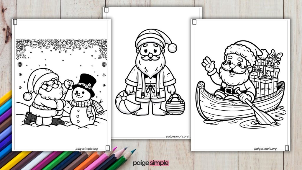 paigesimple Santa Coloring Pages Feature Image