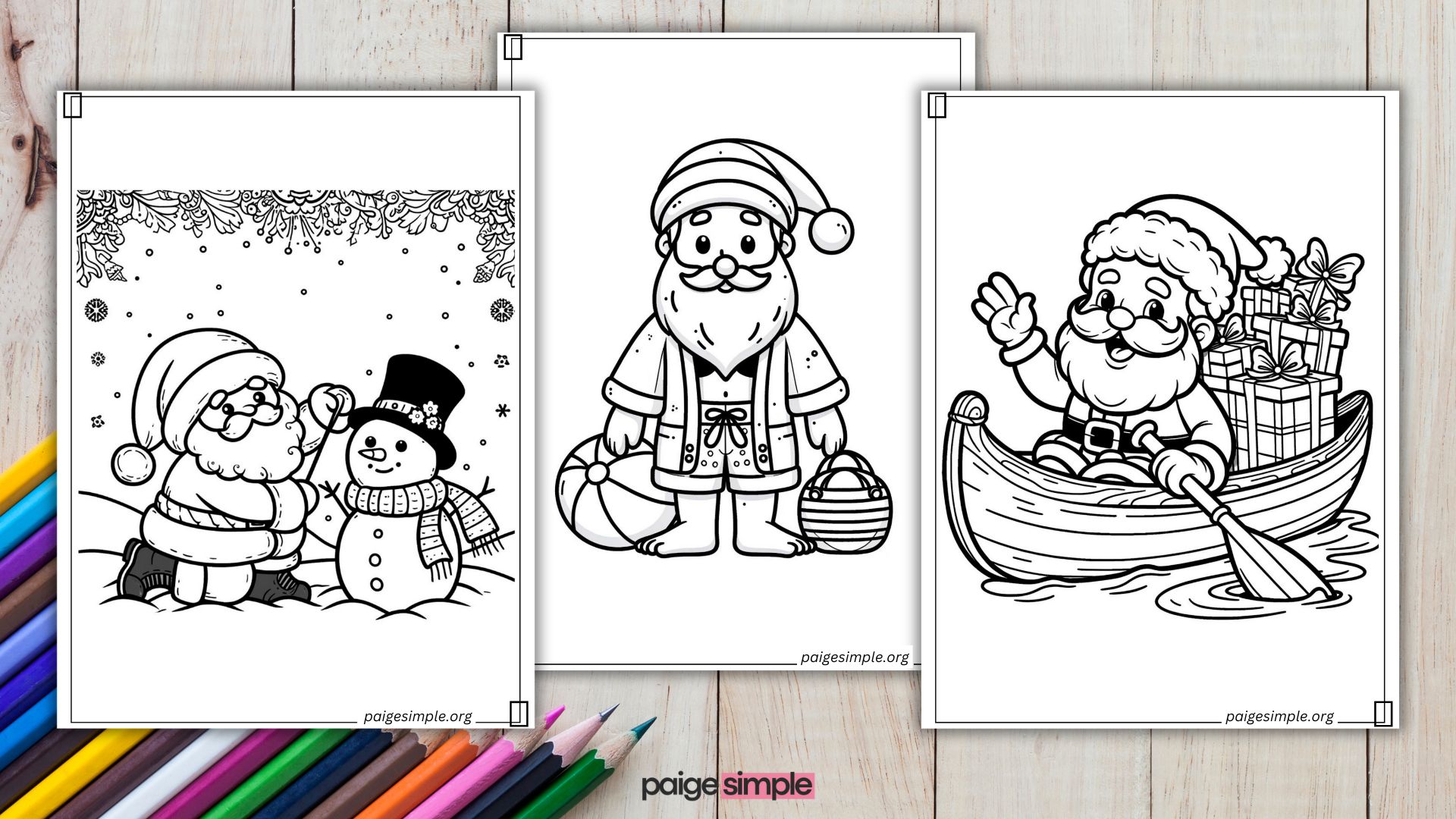 54 Santa Coloring Pages PDF Free Printables Collection