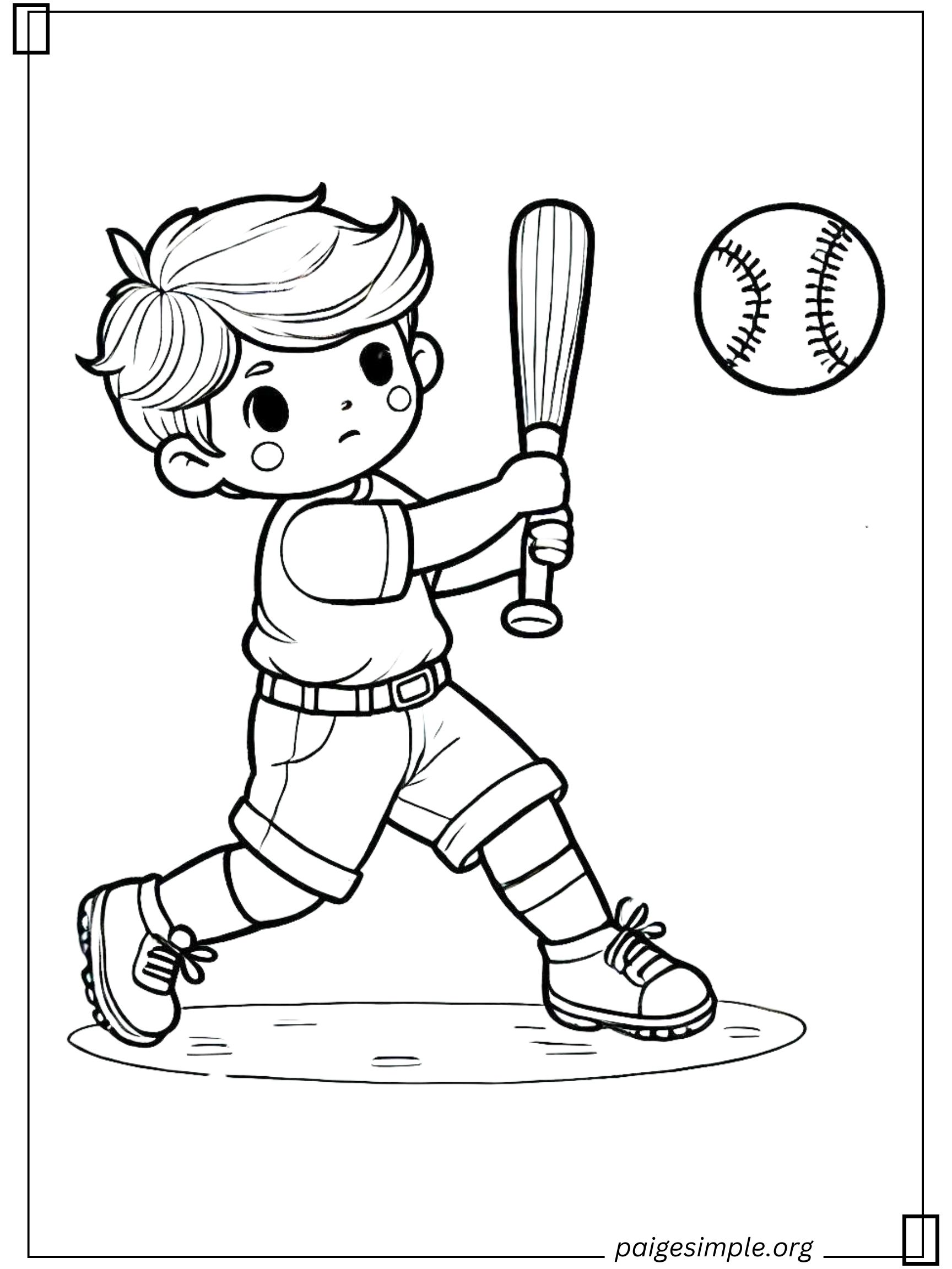 Baseball Coloring Page 1