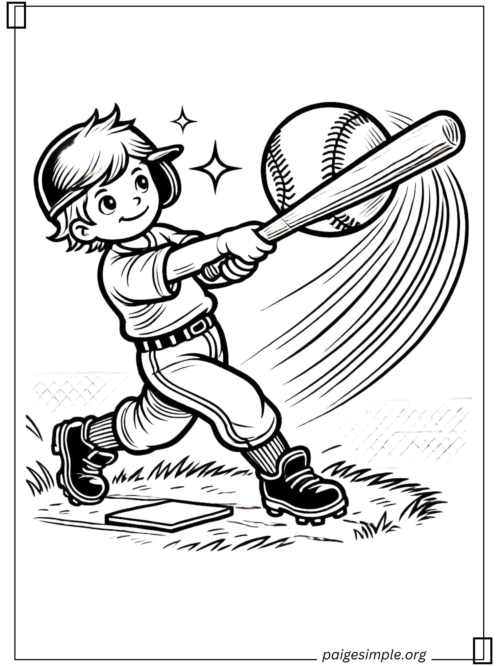 Baseball Coloring Page 2