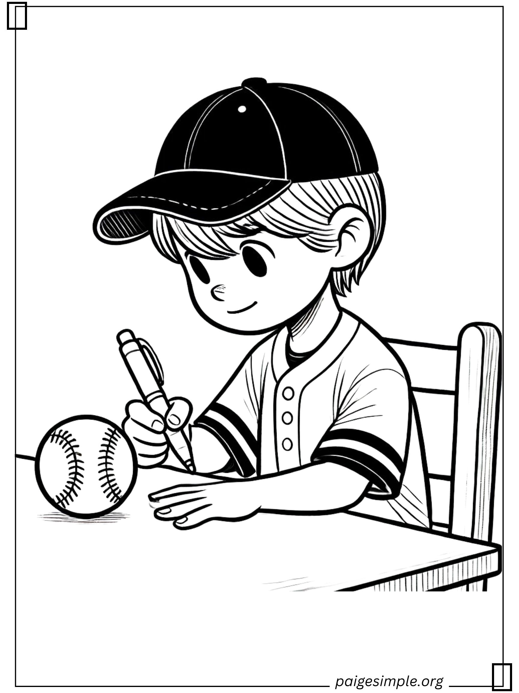 Baseball Coloring Page 6