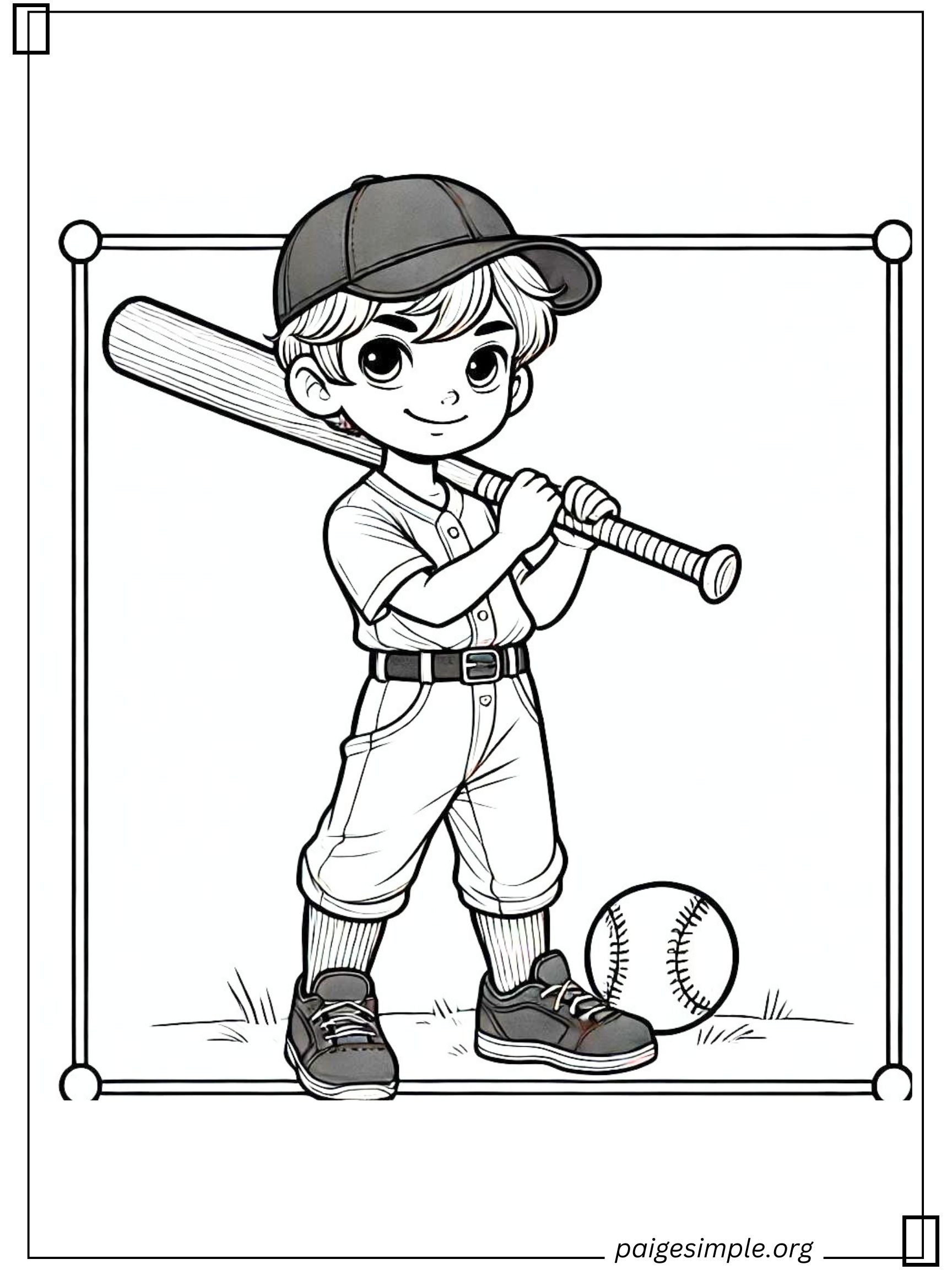 Baseball Coloring Page 9