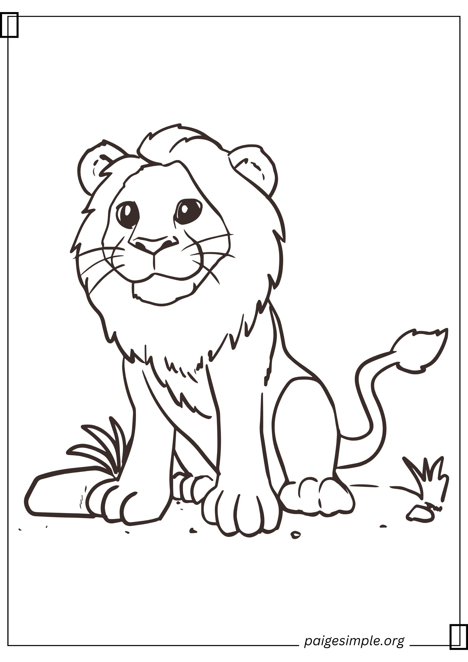 Lion Coloring Page 4