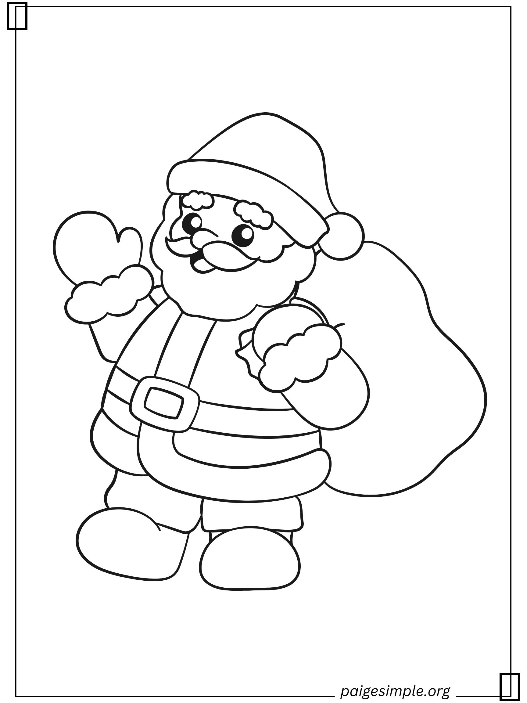 Santa Coloring Page 2