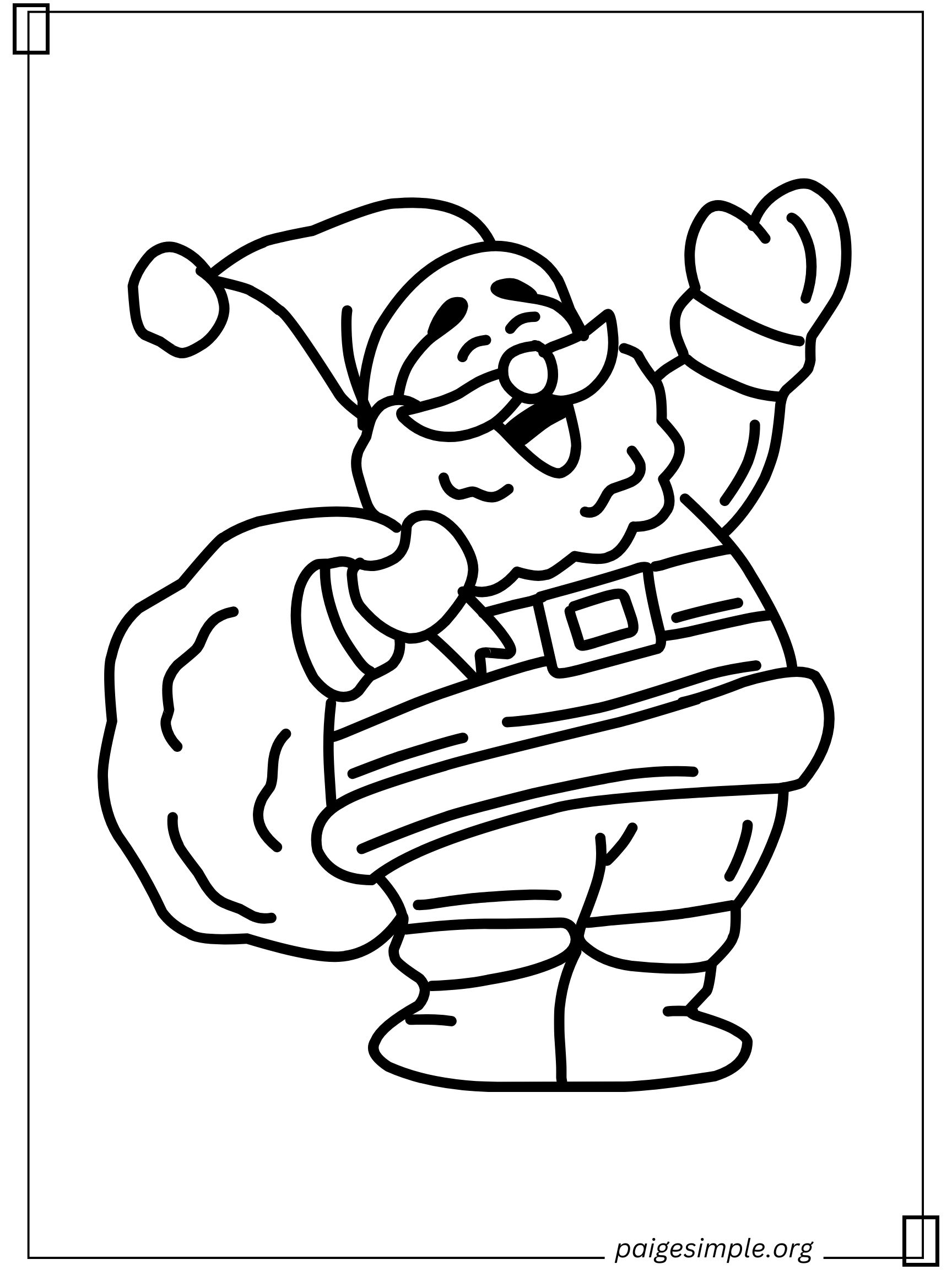 Santa Coloring Page 4