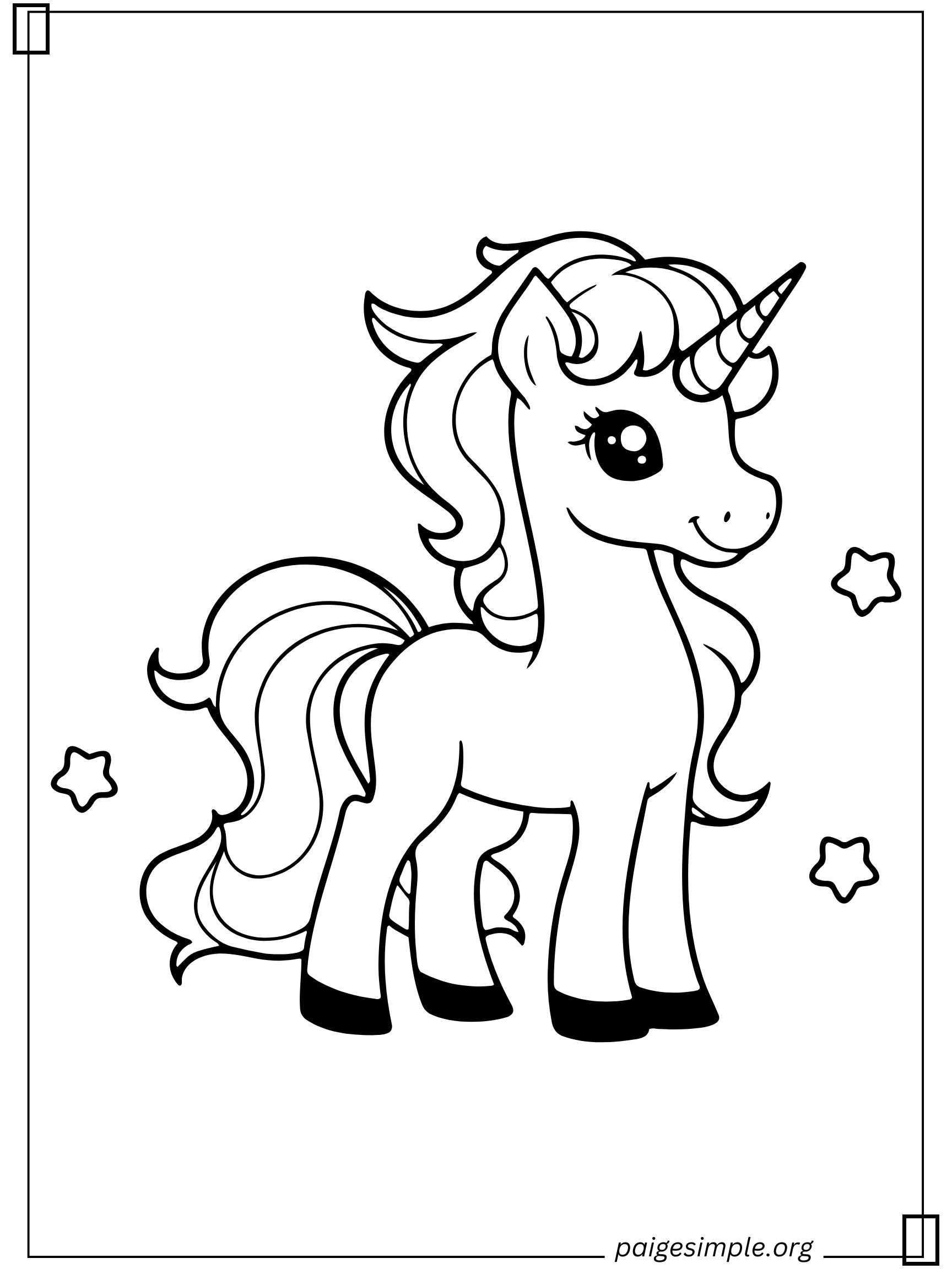 Unicorn Coloring Page 1