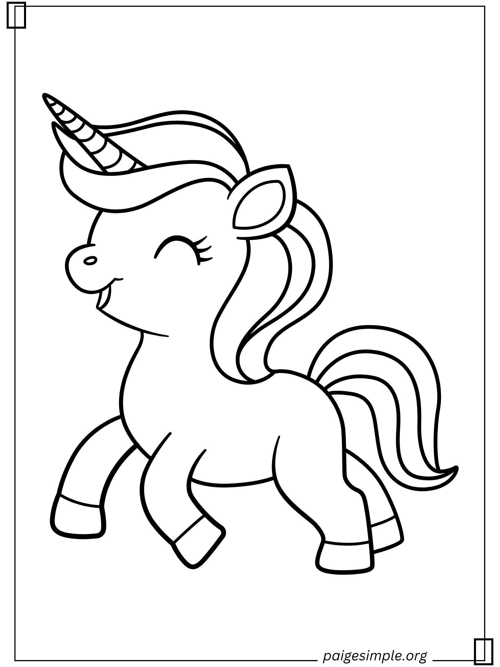 Unicorn Coloring Page 2