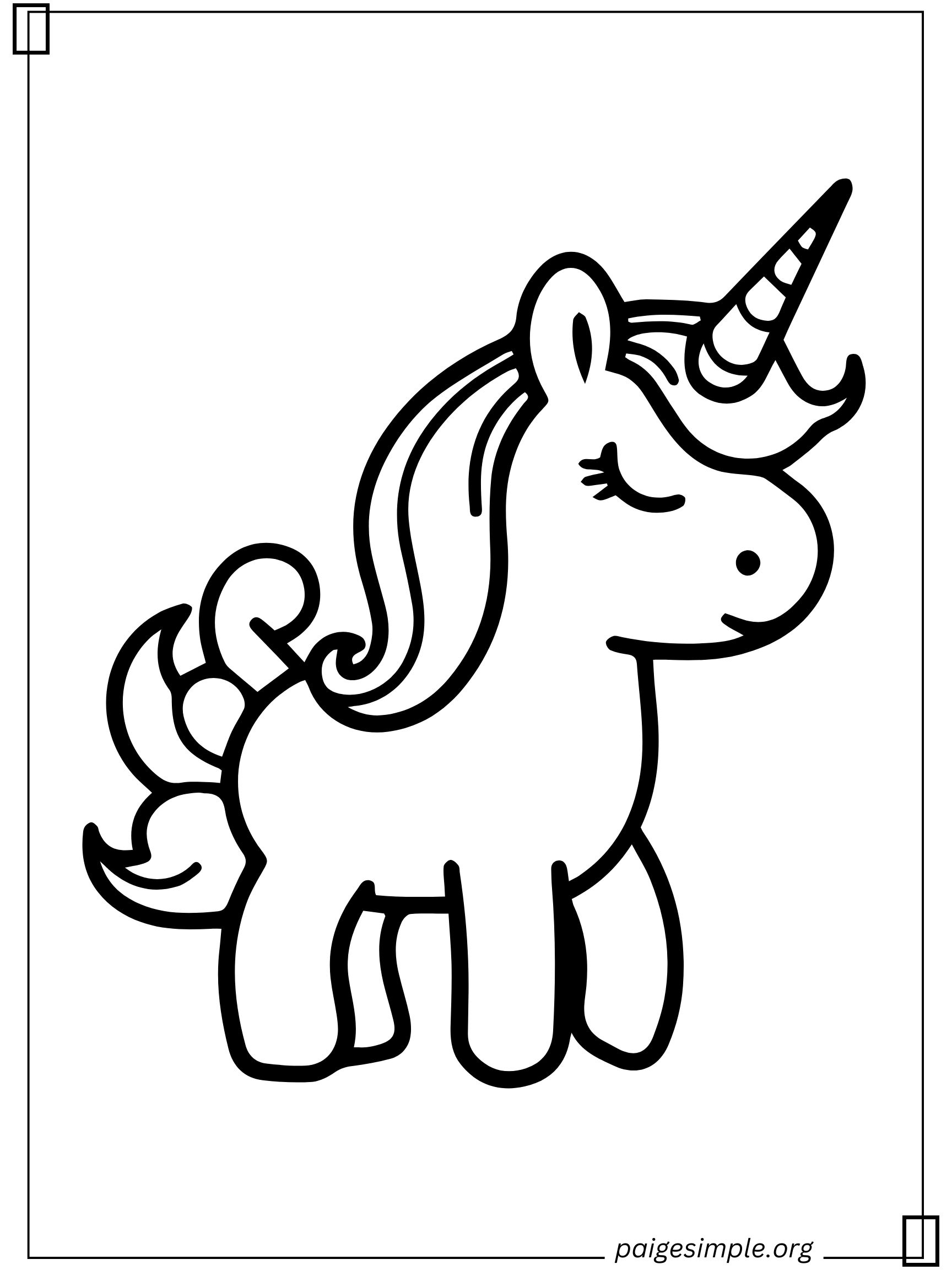 Unicorn Coloring Page 3