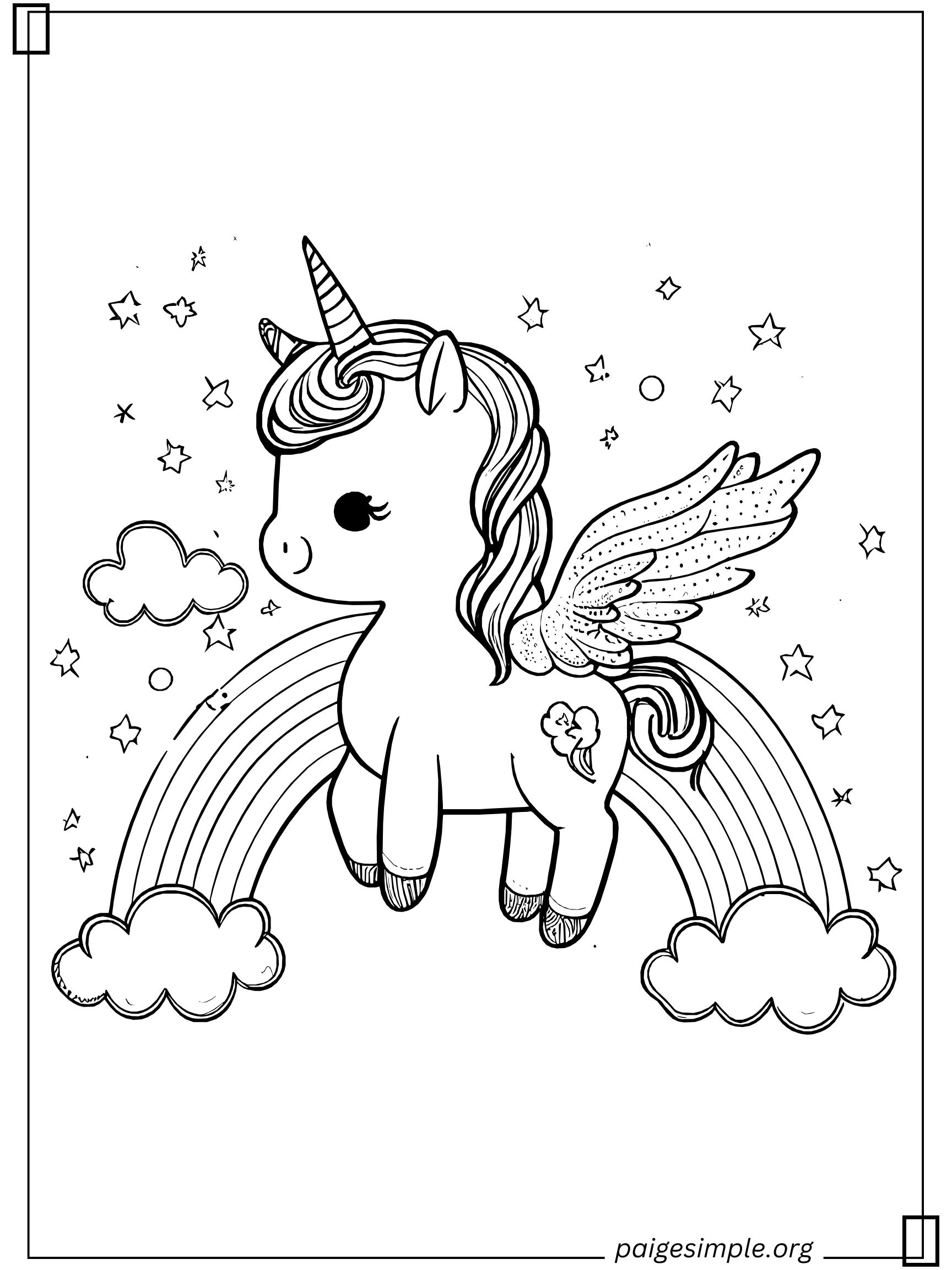 Unicorn Coloring Page 4