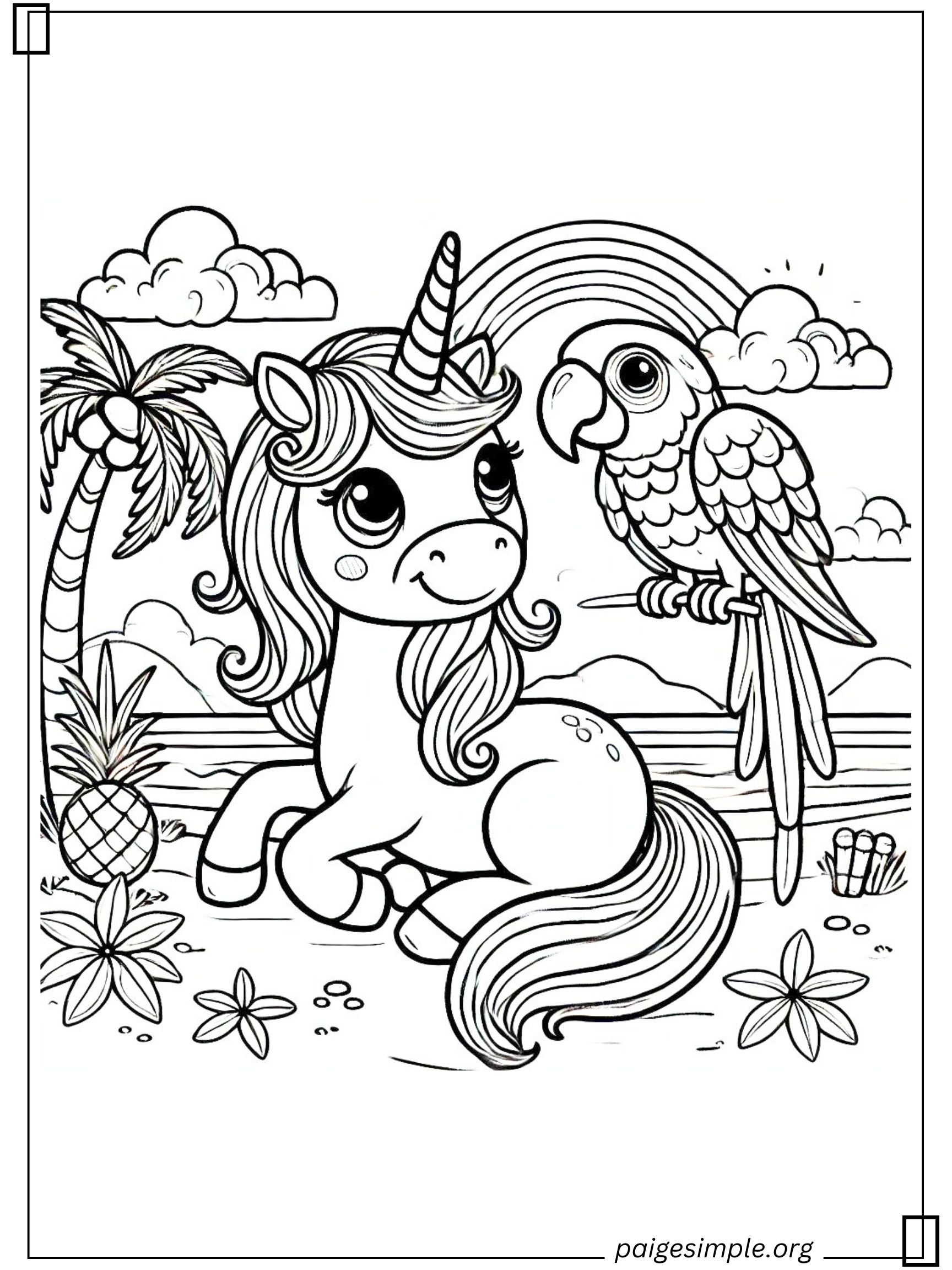 Unicorn Coloring Page 45