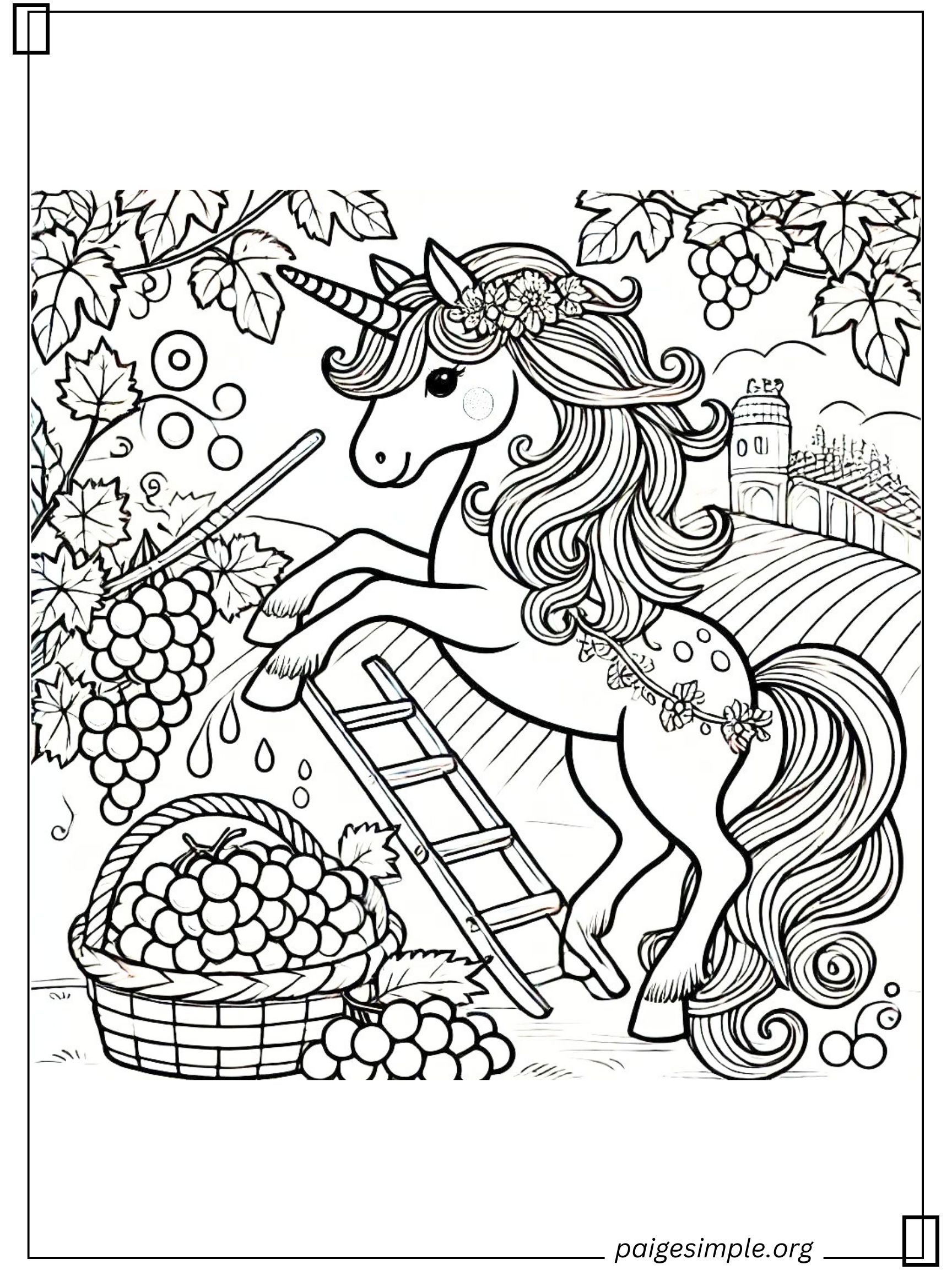 Unicorn Coloring Page 48