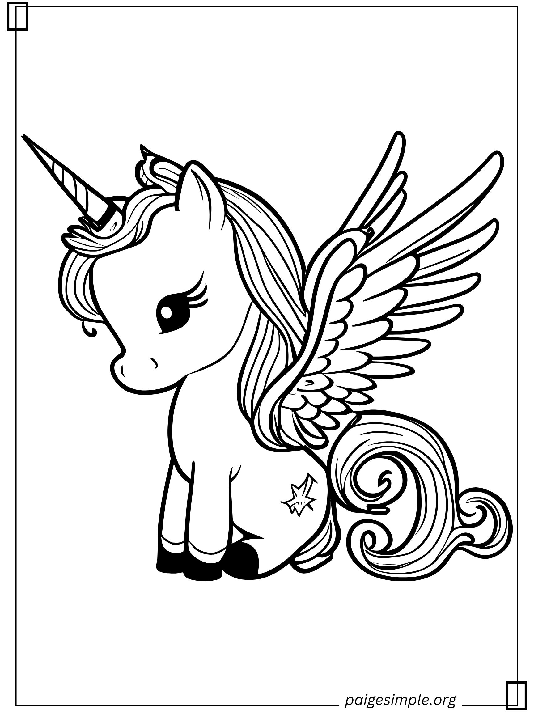 Unicorn Coloring Page 5