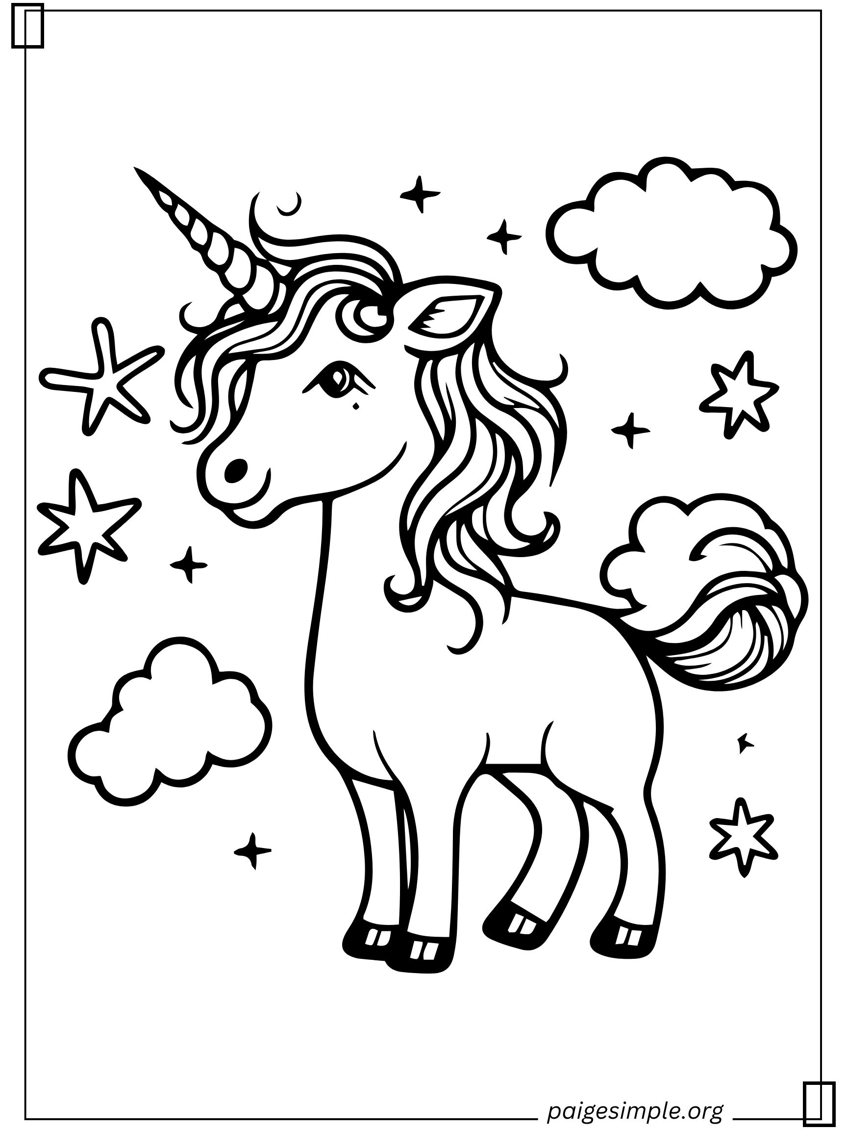 Unicorn Coloring Page 6